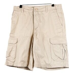 Outdoor Life Mens 30 Cargo Shorts Flat Front Utility Khaki Trail Hiking Workwear